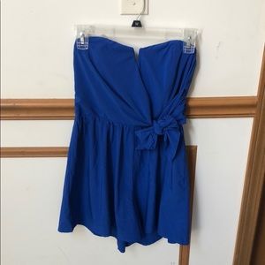 Francesca’s Cobalt Blue Strapless Romper